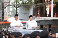 Capres-cawapres Koalisi Perubahan Anies Baswedan-Muhaimin Iskandar. Foto: Medcom.id/Erlangga.