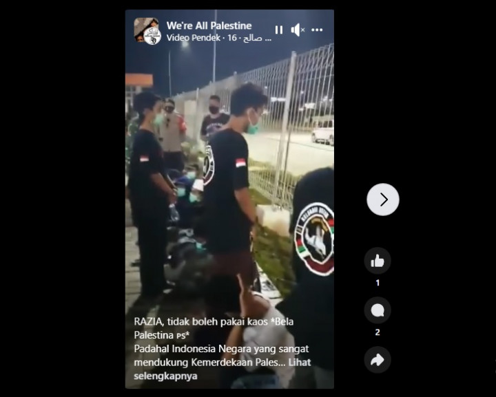 [Cek Fakta] Polisi Razia Warga yang Kenakan Kaos Bela Palestina, Ini Faktanya