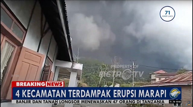 4 Kecamatan Terdampak Erupsi Marapi
