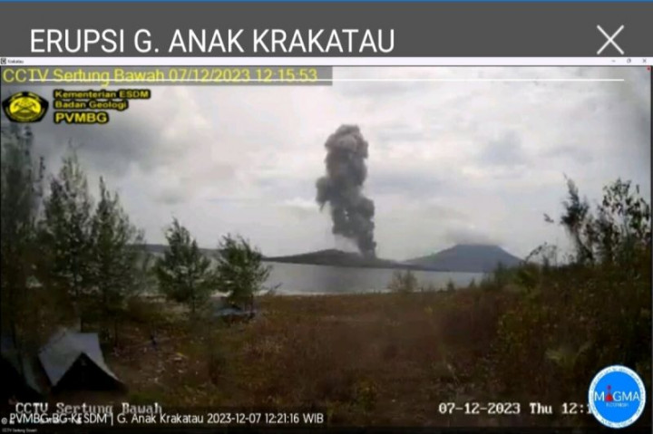 Gunung Anak Krakatau Erupsi Setinggi 1.200 Meter