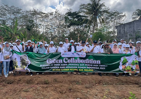 Kegiatan Green Collaboration PT Indra Karya (Persero) dan Perum Jasa Tirta I. (Foto: Dok. Istimewa)