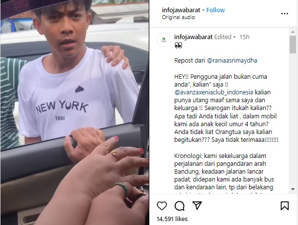 Viral Oknum Komunitas Avanza-Xenia Arogan, Gagal Nyalip Malah Tantang Sopir Fortuner