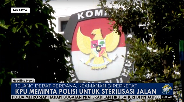 Kawasan Sekitar Kantor KPU Steril Jelang Debat Perdana Pilpres 2024