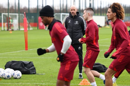 Sesi latihan Manchester United. (Darren Staples / AFP)