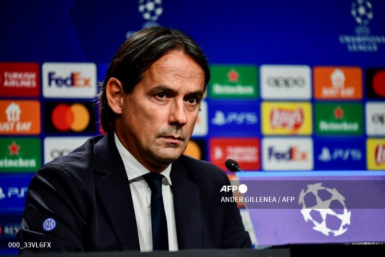 Pelatih Inter Milan, Simone Inzaghi (AFP/Ander Gillenea)