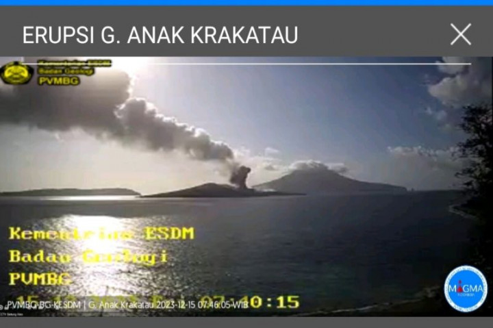 Anak Krakatau Erupsi Lontarkan Abu Vulkanik Setinggi 357 Meter