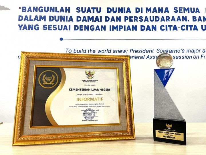 4 Tahun Berturut-turut, Kemenlu Raih Klasifikasi Badan Publik Informatif