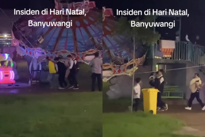 Wahana di Banyuwangi Night Amazing Ambruk akibat Engsel Diduga Lepas, 4 Orang Terluka