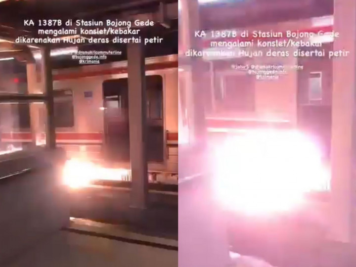 KRL di Stasiun Bojonggede Keluarkan Percikan Api, Pihak KAI Commuter Buka Suara