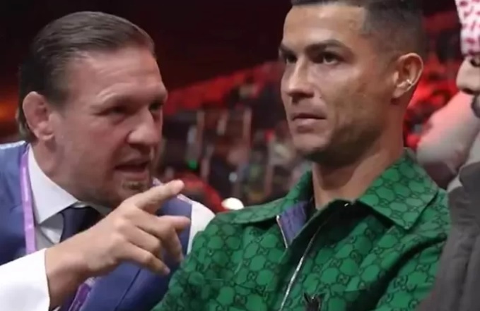 Viral Momen Cristiano Ronaldo Risih Duduk di Samping Conor McGregor