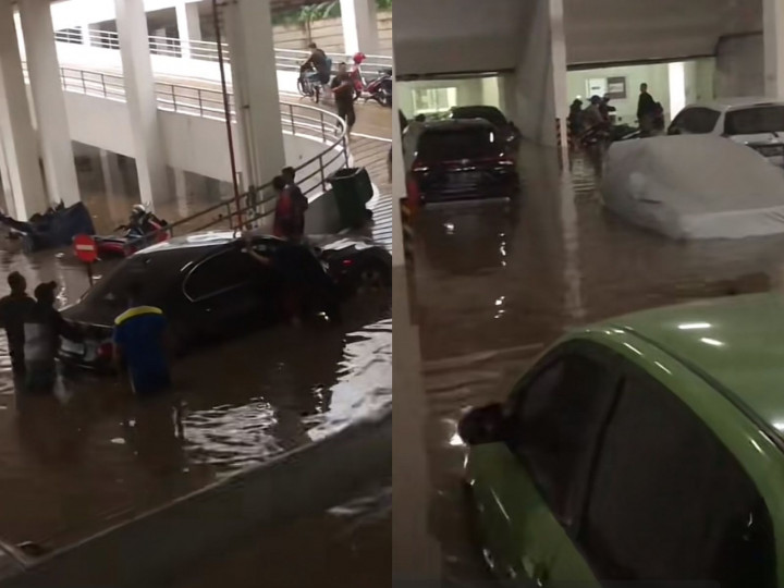 Viral! <i>Basement</i> Apartemen Tangerang Kebanjiran, Mobil Motor Terendam