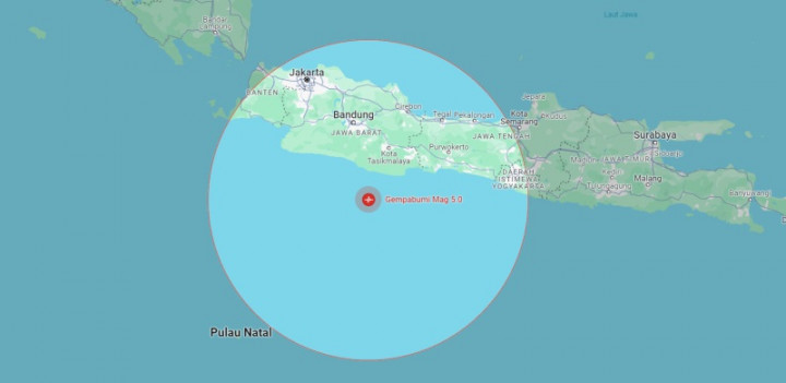 Gempa Magnitudo 5,0 Guncang Pangandaran Jawa Barat