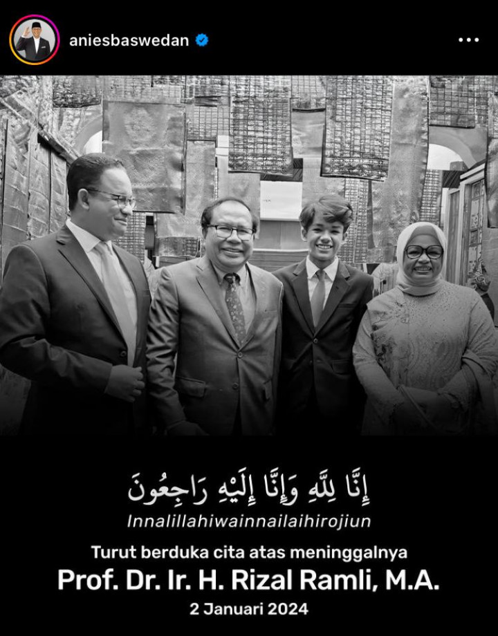 Rizal Ramli Meninggal, Anies Cerita Kenangan 'Mesin Fax' Saat Kuliah