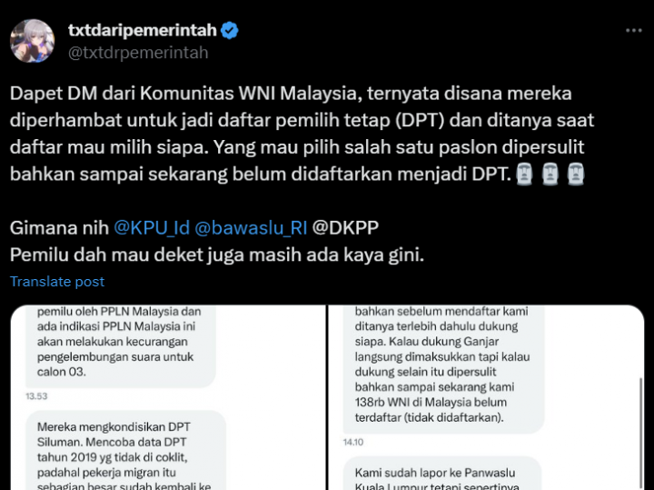 Viral, Komunitas WNI Malaysia Mengaku Dihambat Memilih di Pemilu