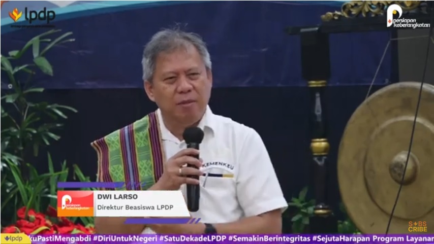 Direktur Beasiswa LPDP, Dwi Larso. DOK YouTube LPDP