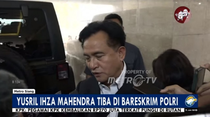 Yusril Ihza Mahendra Datang ke Bareskrim Jadi Saksi Kasus Firli
