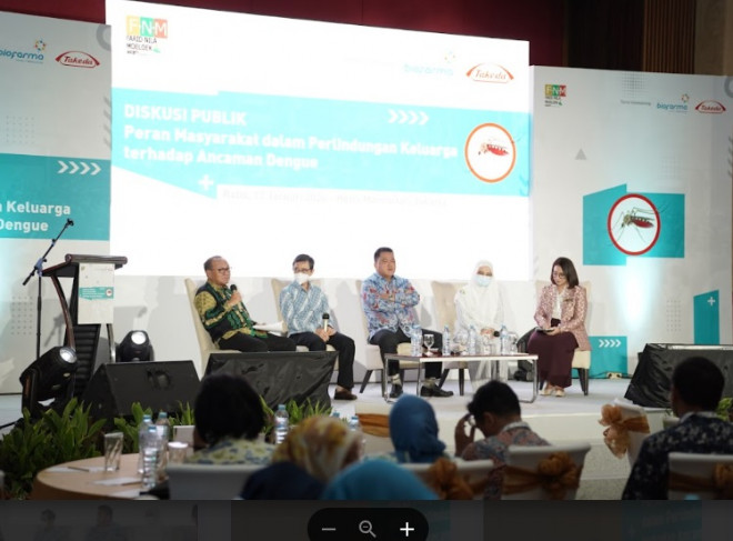 Farid Nila Moeloek Society bekerja sama dengan Bio Farma dan PT Takeda Innovative Medicines menyelenggarakan Diskusi Publik: Pentingnya Peran Masyarakat dalam Perlindungan Keluarga terhadap Ancaman Dengue. Dok. Ist