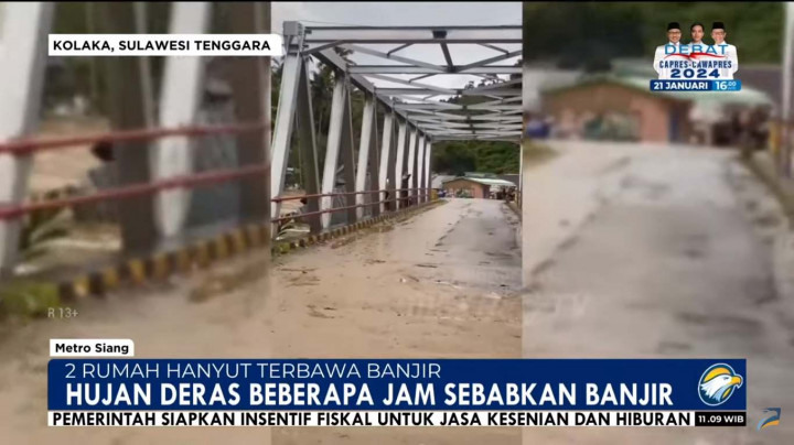 Banjir Bandang Hanyutkan 2 Rumah di Kolaka
