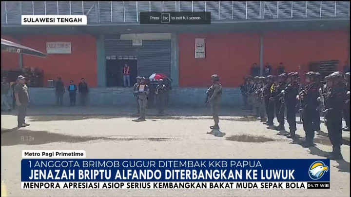 Jenazah Briptu Alvando Korban Penembakan KKB Papua Dipulangkan ke Sulawesi Tengah