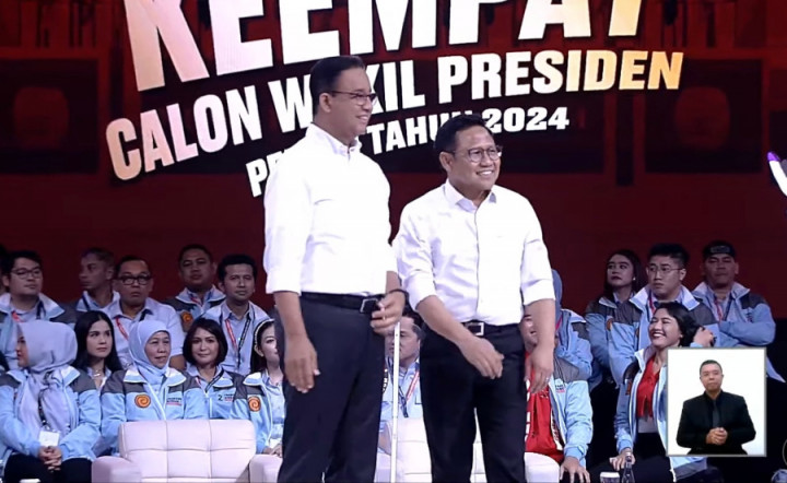 Gaya Santai Anies-Muhaimin di Debat Keempat, Lengan Kemeja Dilipat Sampai Siku