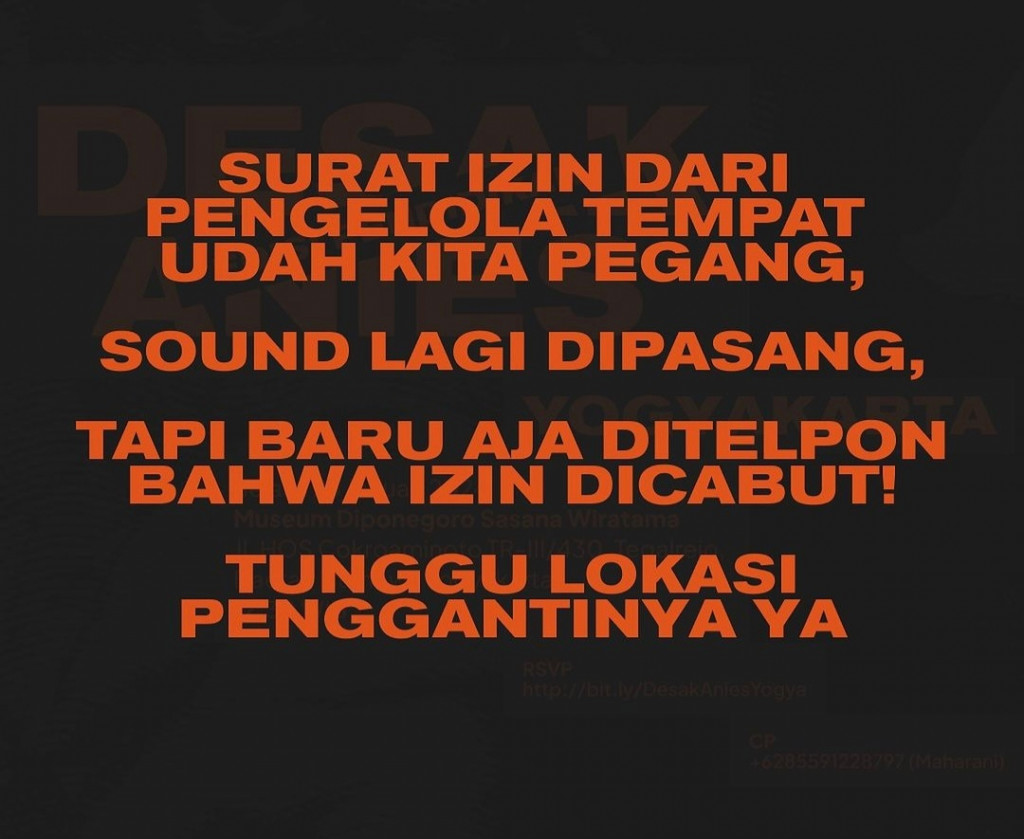 Sudah Pasang <i>Sound System</i>, Izin Desak Anies di Yogyakarta Dicabut