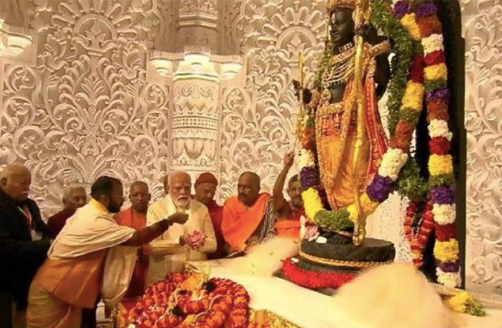 PM India Resmikan Kuil Hindu Ram di Lahan Bekas Masjid yang Dirobohkan