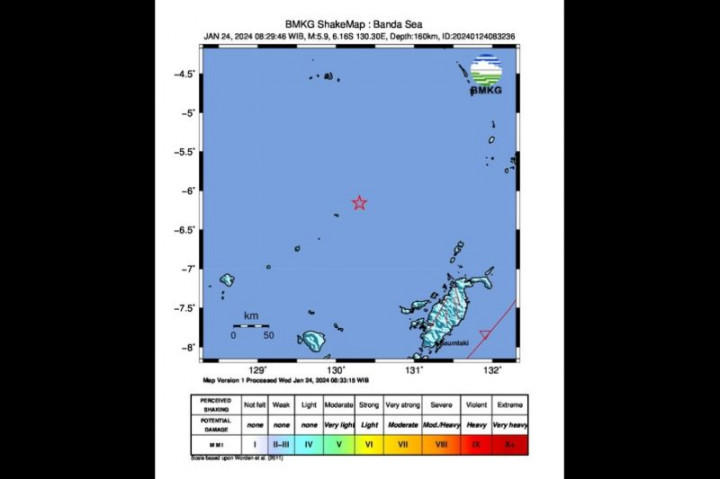 Gempa di Laut Banda Dipicu Deformasi Batuan Lempeng Banda