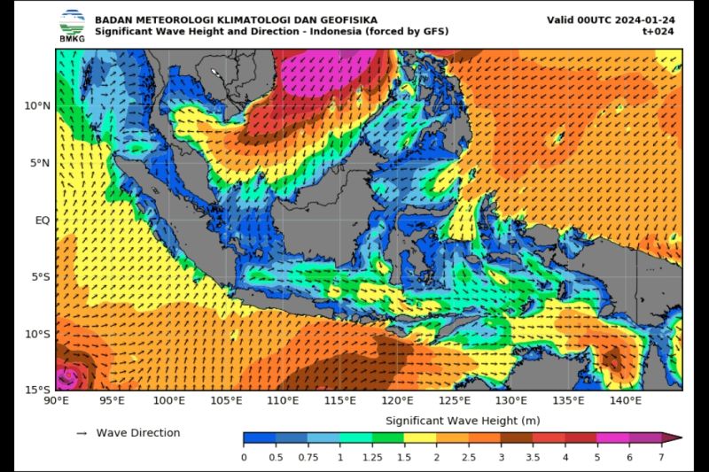 Potensi Gelombang Tinggi di Perairan Indonesia Capai 6 Meter