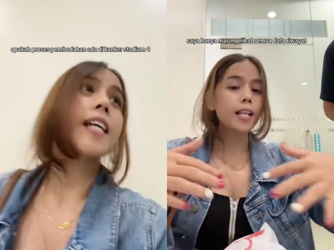 Tangkapan layar video viral keluarga pasien menuntut kejelasan perihal kematian anggota keluarganya ke Rumah Sakit Awal Bros Batam.