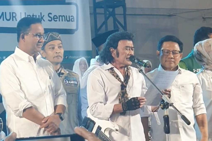 Rhoma Irama Ajak Penggemar Pilih Anies-Muhaimin