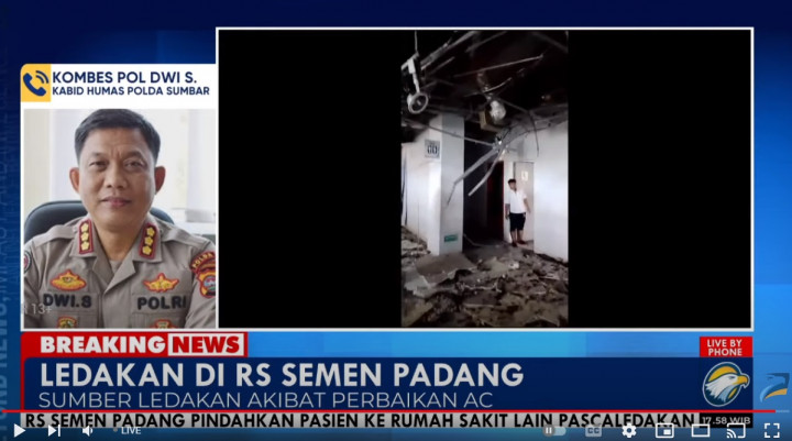 Ledakan di RS Semen Padang Bersumber dari Perbaikan Instalasi AC