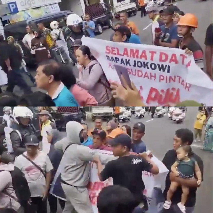 Viral Warga Bentangkan Spanduk Pilih Ganjar saat Jokowi di Gunungkidul, Berakhir Dirampas Kasar