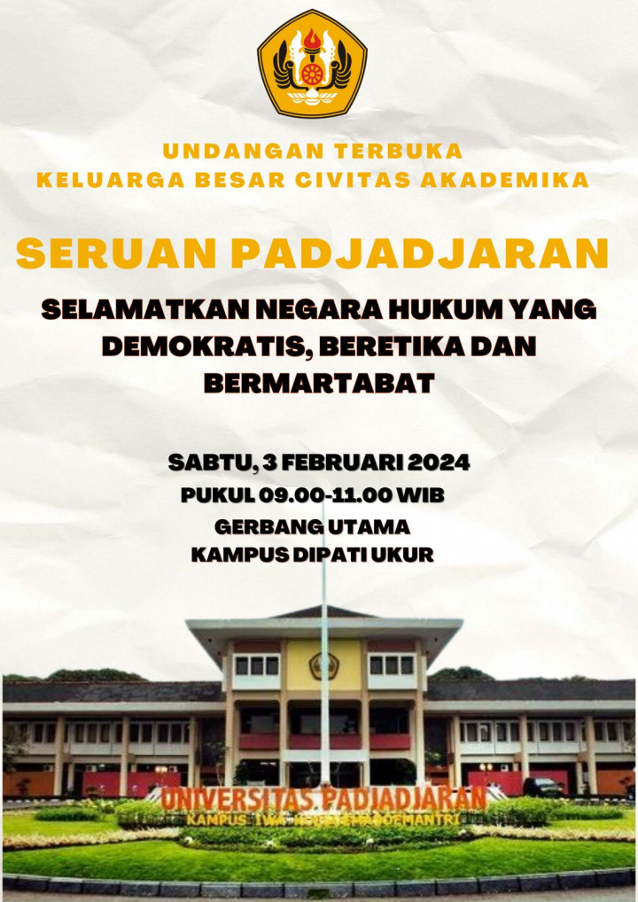 Besok, Unpad Bergerak Gelar Aksi Seruan Padjajaran Selamatkan Demokrasi dan Hukum