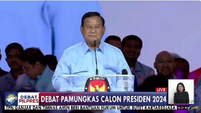 Prabowo sebut Indonesia kurang dokter. (Foto: Dok. Tangkapan layar YouTube KPU RI)