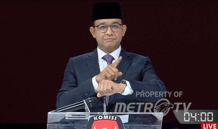 Makna Bahasa Isyarat Anies saat Menyampaikan Visi Misi