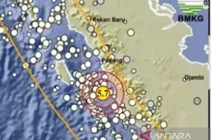 Gempa Magnitudo 5,7 Guncang Sumatra Barat