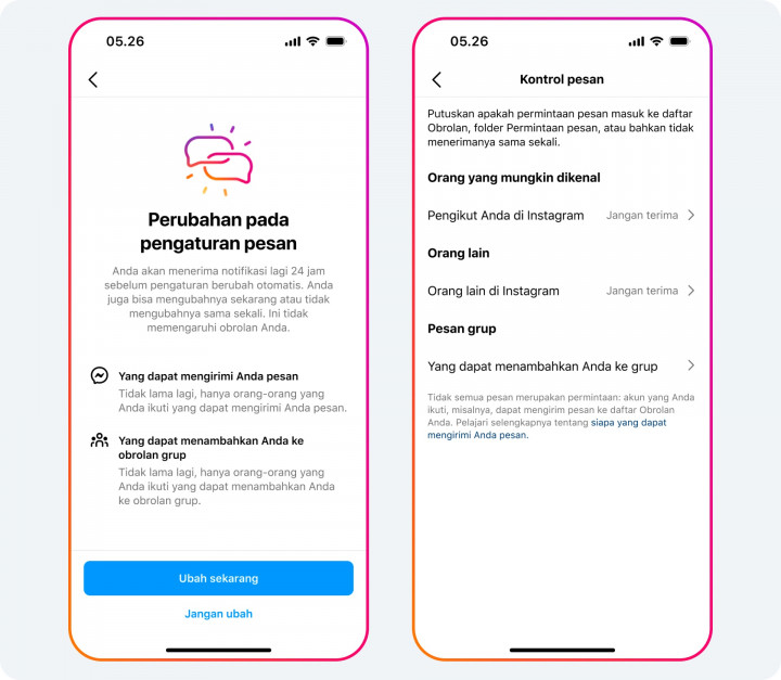Pengaturan Pesan Lebih Ketat untuk Remaja di Instagram dan Facebook