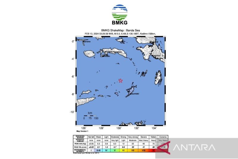 Gempa Tektonik Magnitudo 5 3 Di Tanimbar Akibat Aktivitas Deformasi