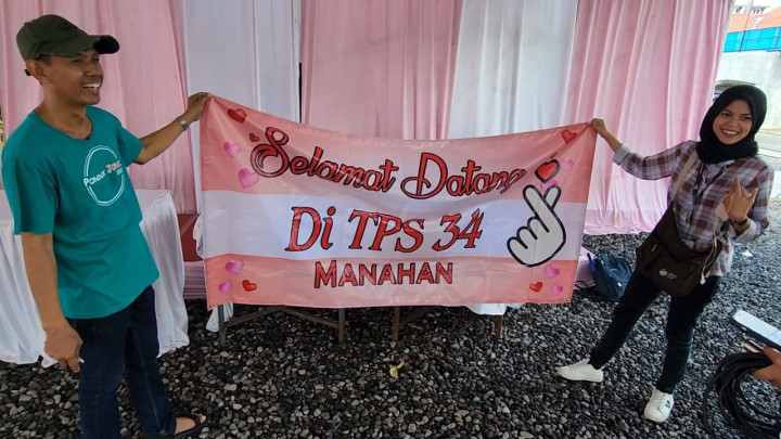 TPS Tempat Gibran Nyoblos Bertemakan Hari Valentine