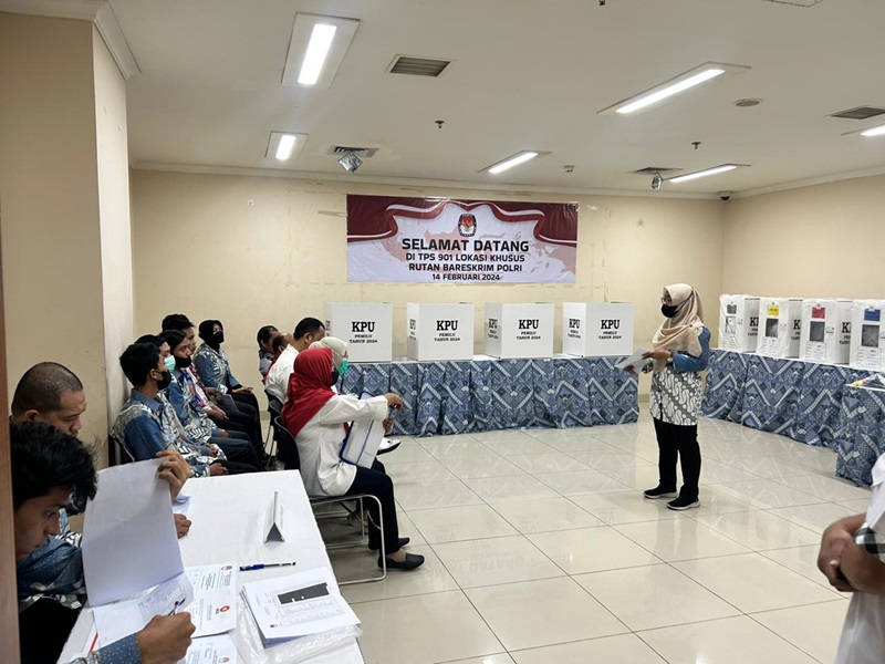 Prabowo-Gibran Unggul di TPS Rutan Bareskrim Polri