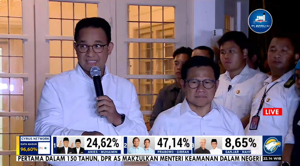 Anies Komitmen Hormati Hasil Pemilu 2024