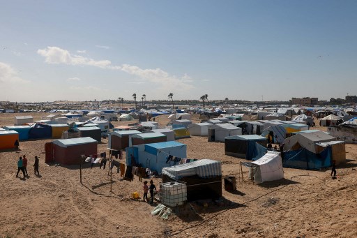 Penduduk Palestina di Rafah, Gaza. (AFP)
