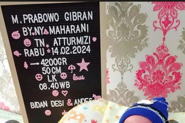 Lahir di Hari Pencoblosan, Bayi Ini Diberi Nama Muhammad Prabowo Gibran
