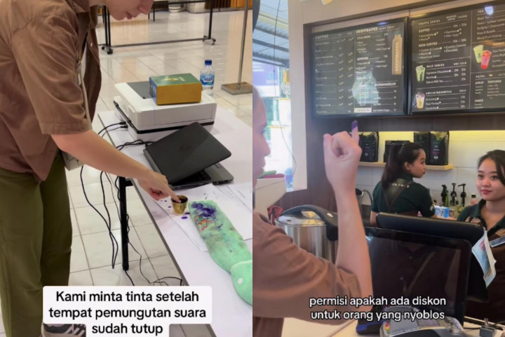 Viral Perempuan Bule Celup Jari ke Tinta Pemilu Demi Berburu Diskon