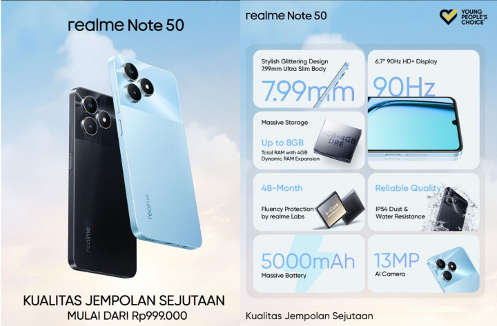 realme Note Series Jadikan Hape Kelas Entry-Level Naik Kelas