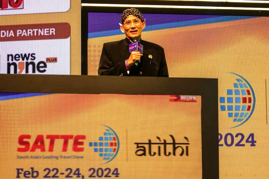 Menparekraf hadiri SATTE 2024 berlangsung pada 22-24 Februari di India Expo & Mart, Greater Noida, New Delhi. Dok.. Kemenparekraf