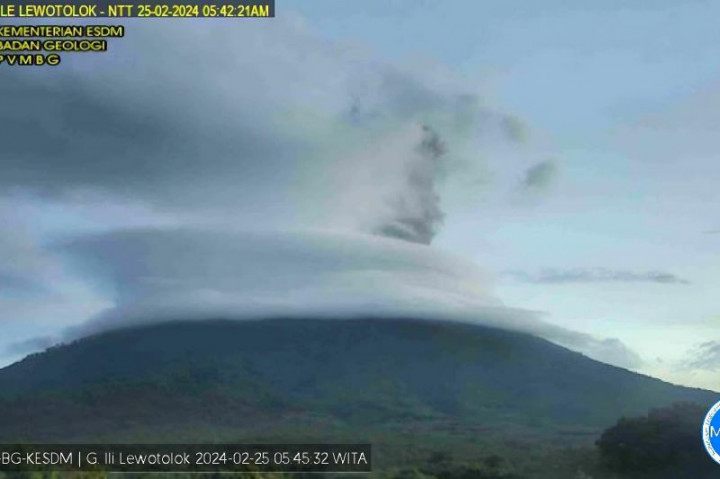 Gunung Ili Lewotolok Muntahkan Abu Vulkanik Setinggi 1 Kilometer