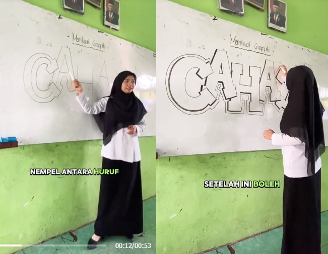Viral! Guru Ajari Siswa Membuat Graffiti di Kelas