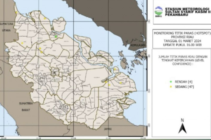 BMKG Deteksi 51 Titik Panas di Riau