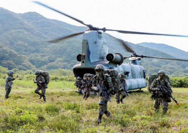 Latihan gabungan Korsel dan AS bertajuk Freedom Shield berlangsung Jangseong, 31 Agustus 2023. (Handout / South Korean Defence Ministry / AFP)